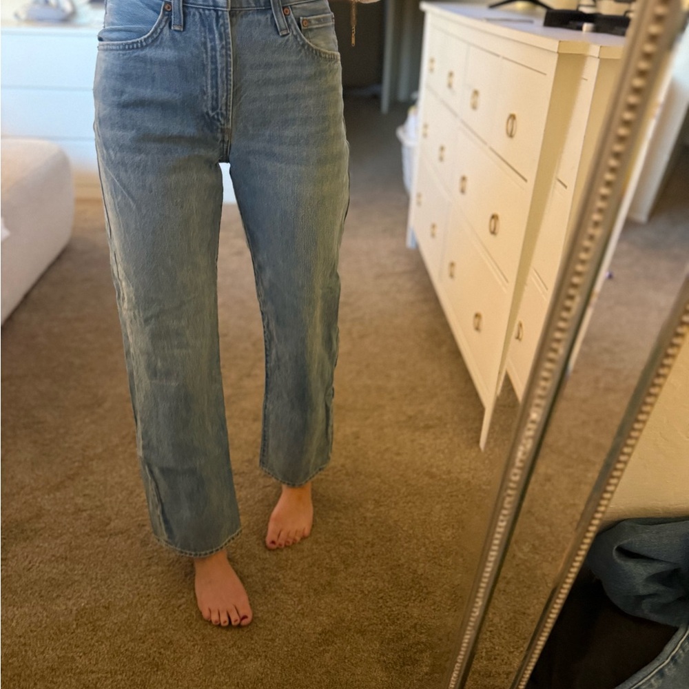 Aritzia Light Blue Straight Leg Jeans